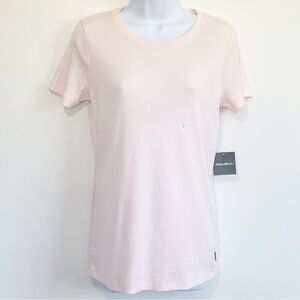 NWT EDDIE BAUER Short Sleeve Light Pink Basic Tee Shirt Size Large